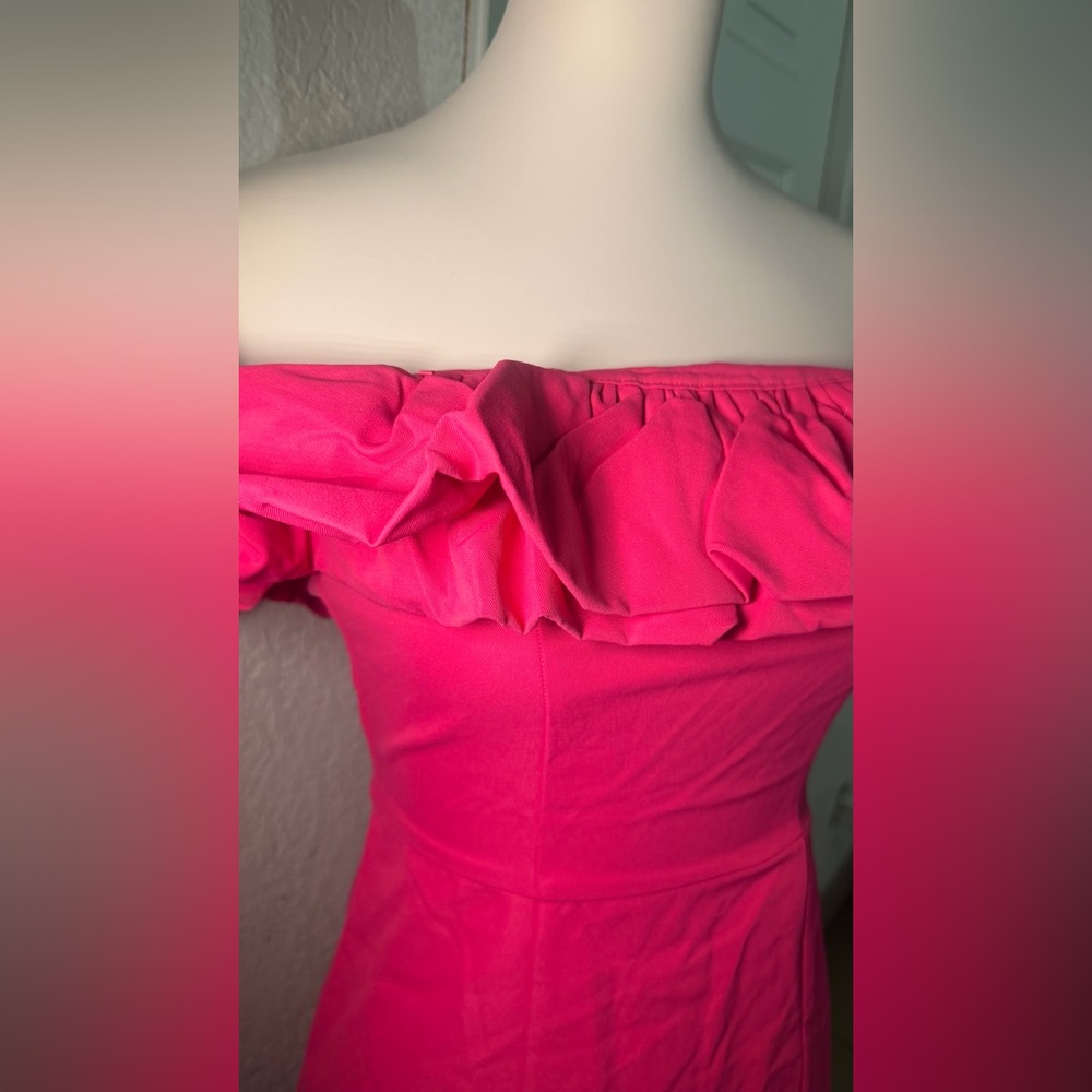 SHEIN Strapless Pink Ruffle Dress - Picture 9 of 12